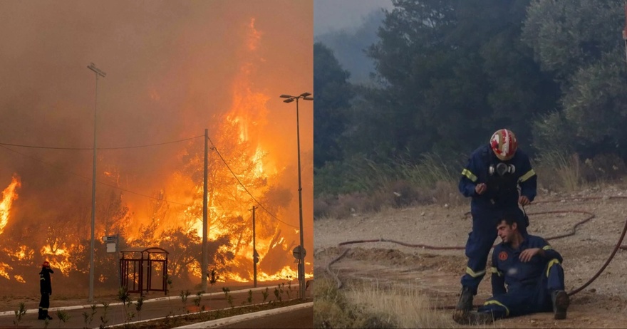 Καθημερινοί ήρωες: Πυροσβέστης βοηθά συνάδελφό του μέσα στις φλόγες της Πάρνηθας – Συγκλονιστικές εικόνες