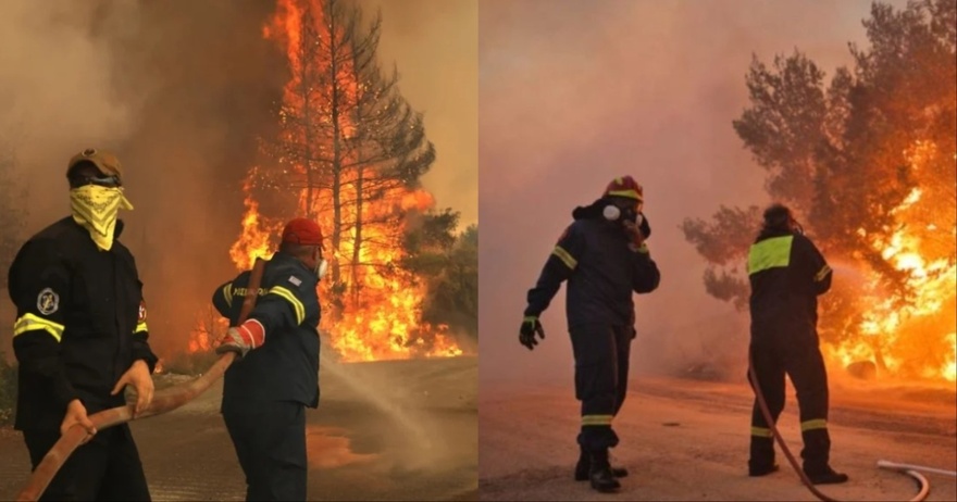 Ήρωες Έλληνες πυροσβέστες που ριχτήκατε στις φλόγες σας ευχαριστούμε ξανά